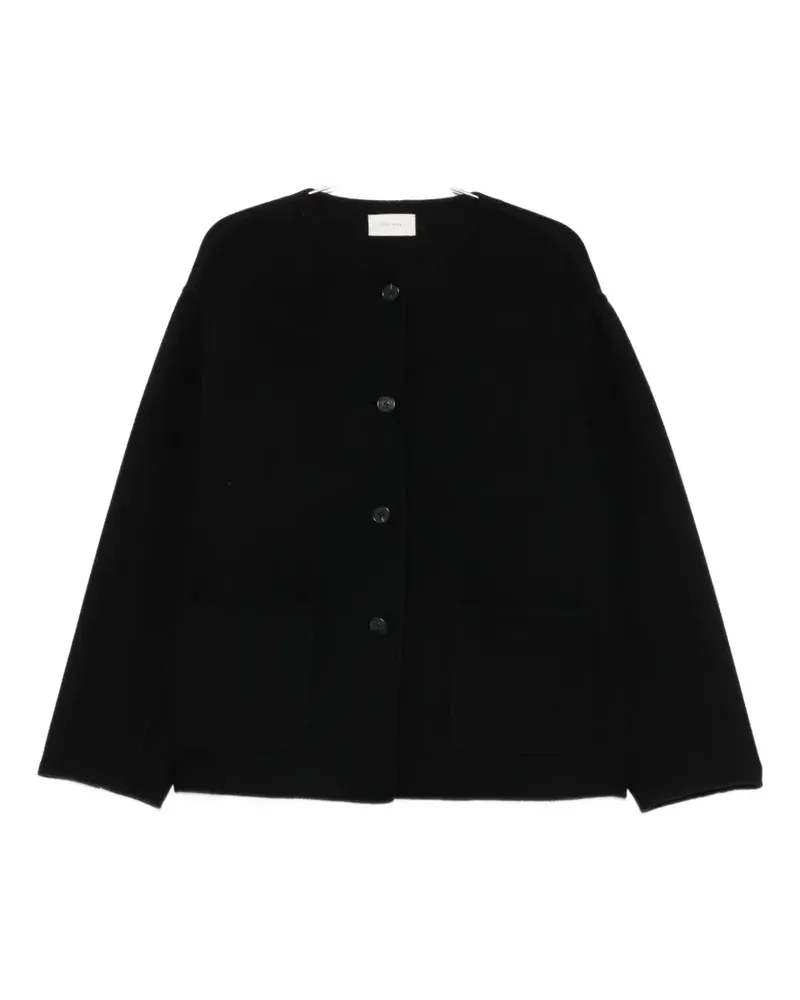 The Row collarless button-up coat - Schwarz Schwarz