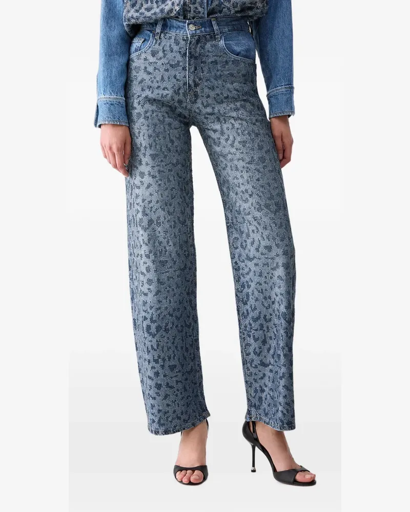 Liu Jo straight-leg jeans with animal print - Blau Blau