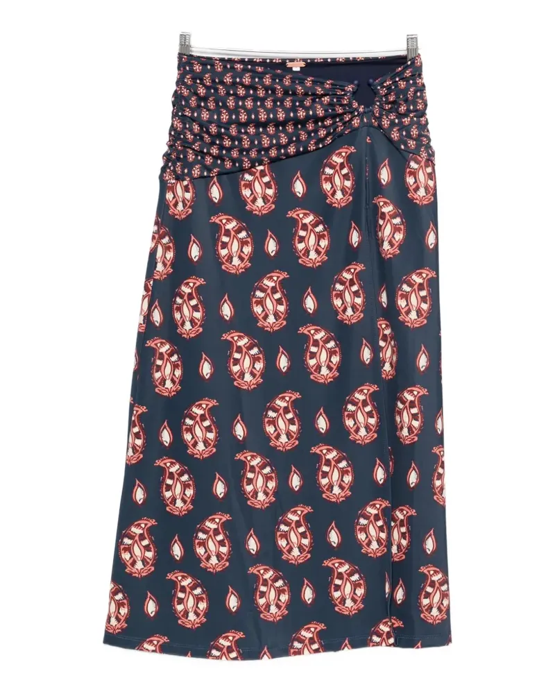 Johanna Ortiz The Sun paisley-pattern midi skirt - Blau Blau