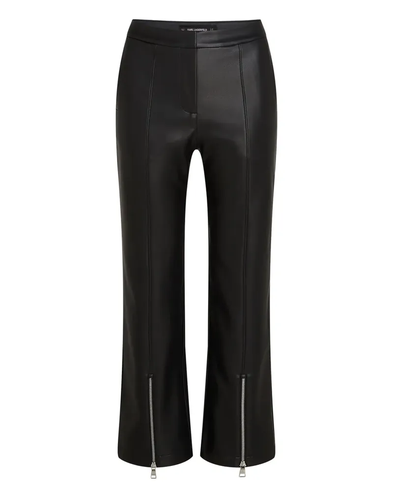 Karl Lagerfeld Cropped-Hose aus Faux-Leder - Schwarz Schwarz