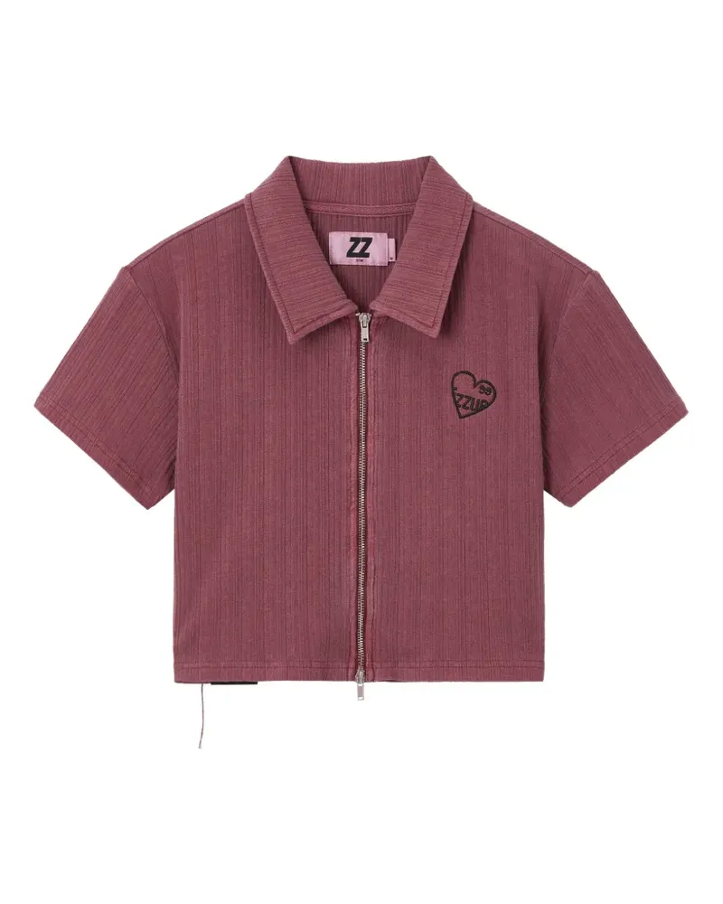 Izzue Cropped-Top mit Reißverschluss - Rosa Rosa