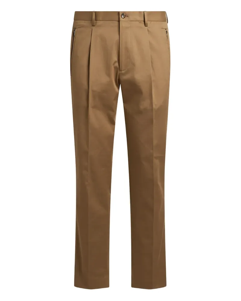 Etro pleated cotton trousers - Braun Braun
