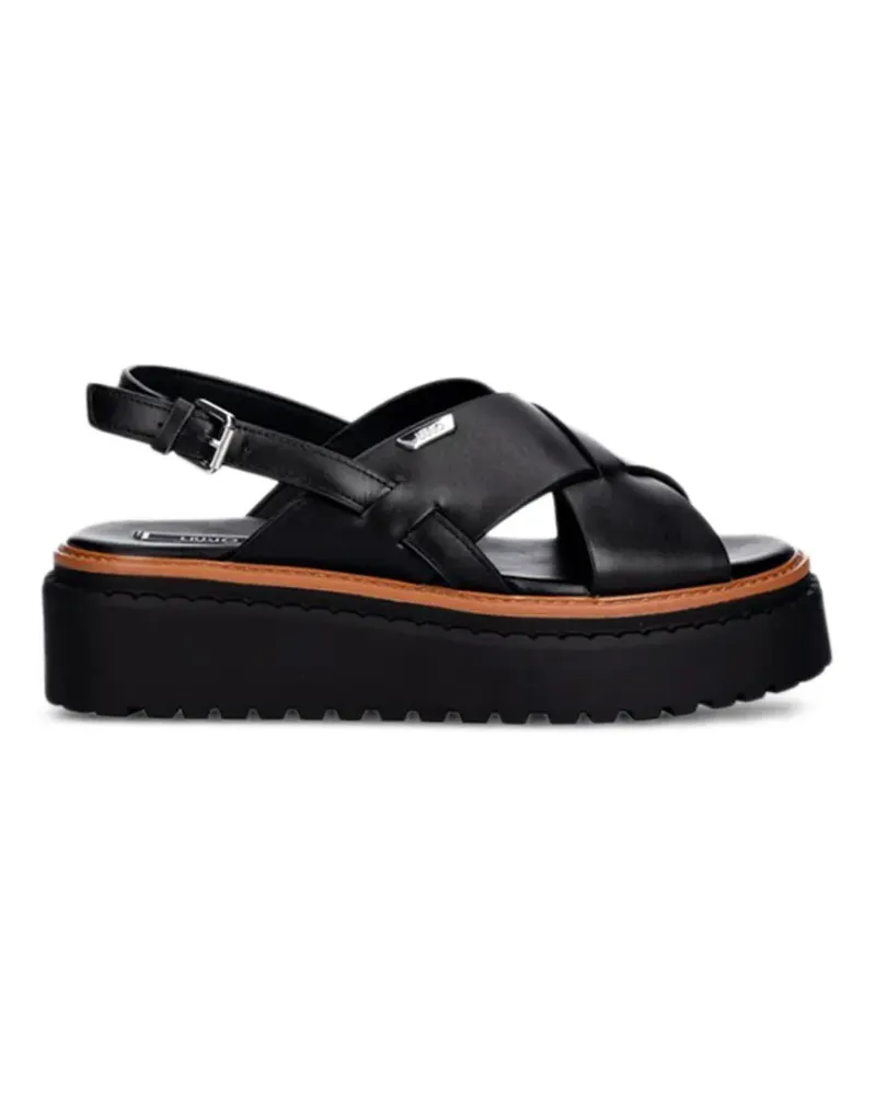 Liu Jo crossover flatform sandals - Schwarz Schwarz