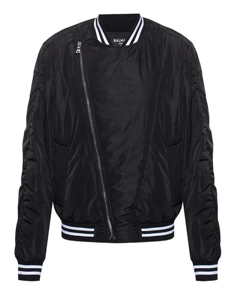 Balmain Bomberjacke mit Logo-Print - Schwarz Schwarz