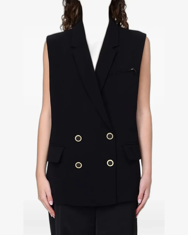 Armani Exchange Doppelreihige Weste - Schwarz Schwarz