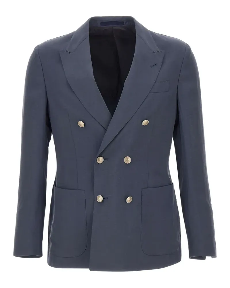 Eleventy double-breasted patch-pockets blazer - Blau Blau