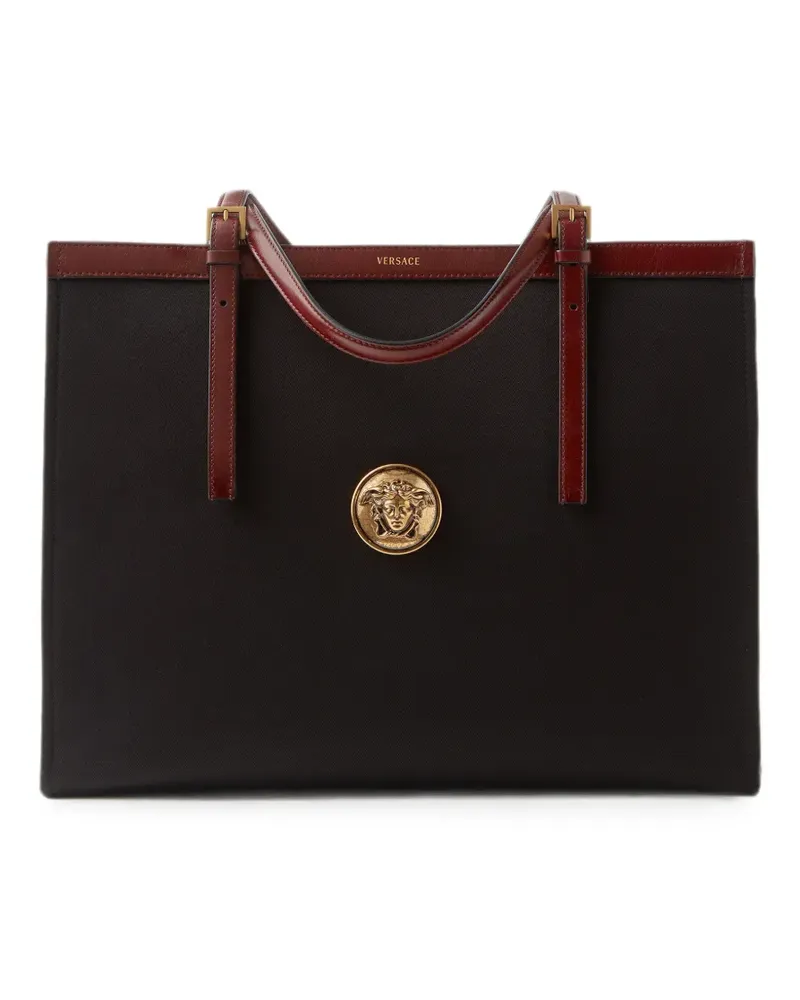 Versace Große Rivière Tote Bag aus Canvas - Schwarz Schwarz