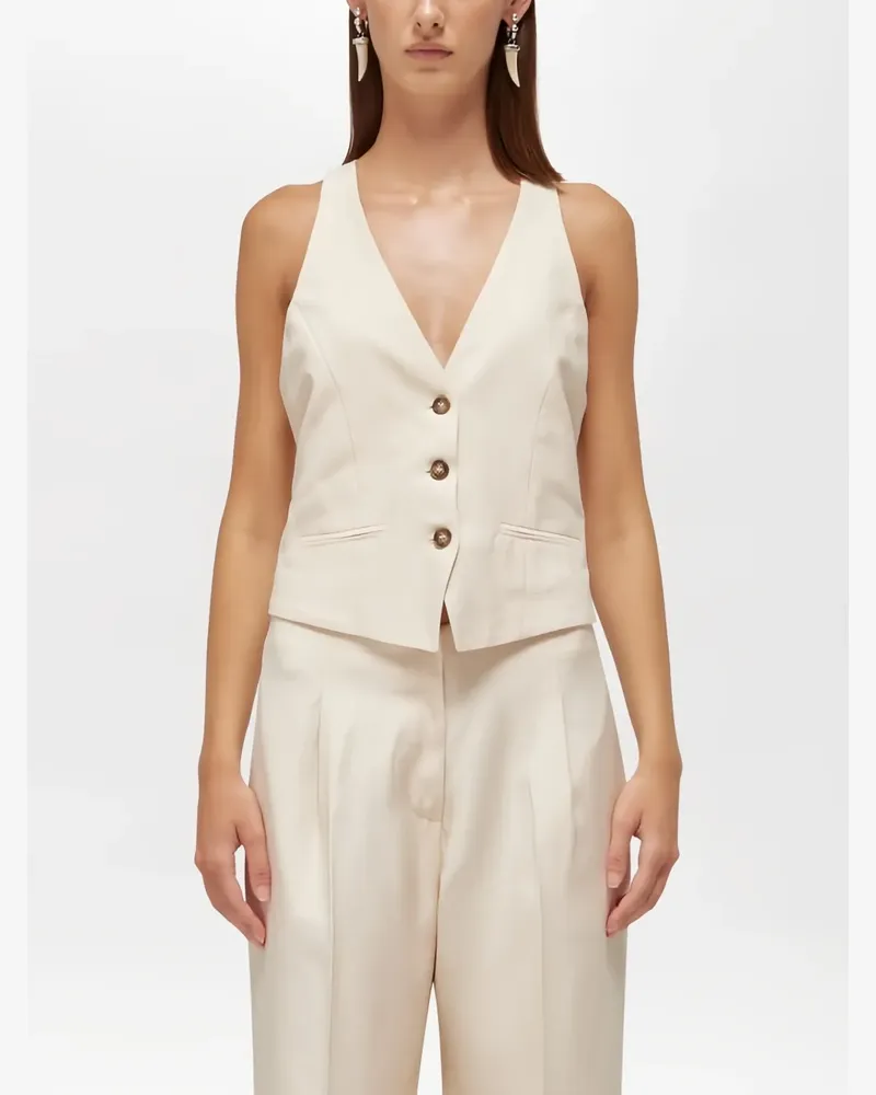 Blumarine lace-trimmed waistcoat - Nude Nude