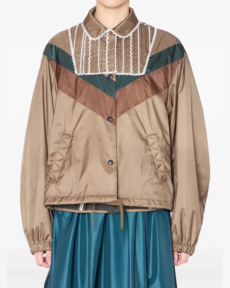 kolor Jacke mit plissierten Spitzeneinsätzen - Braun Braun