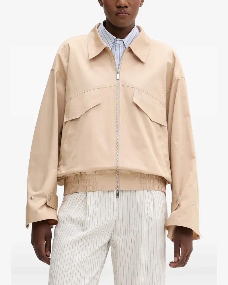 Isabelle Blanche open-back elasticated-waist jacket - Nude Nude