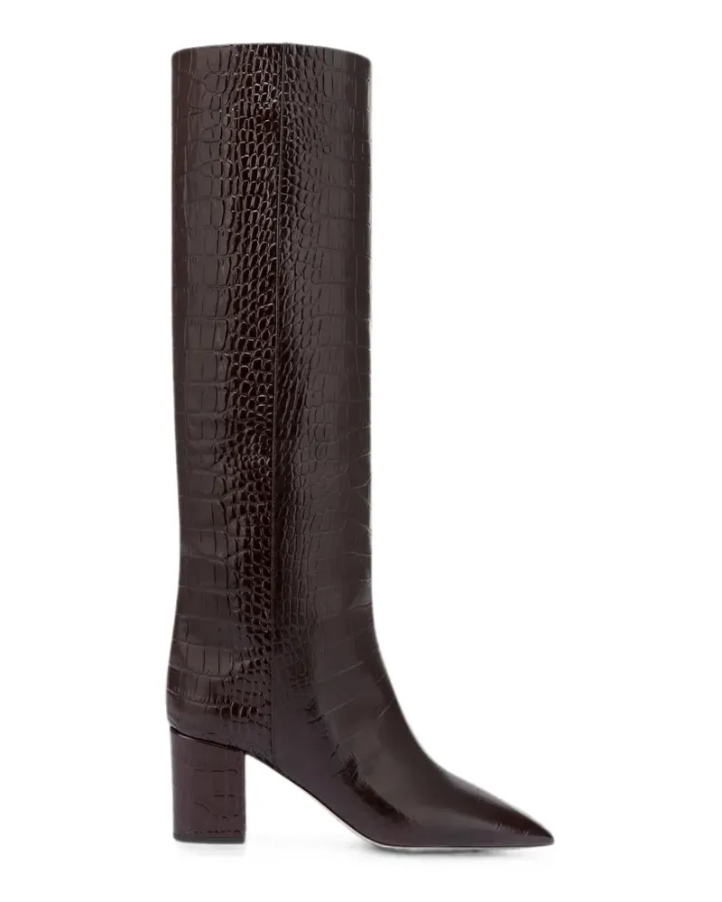 Paris Texas Anja Stiefel mit Kroko-Optik - Braun Braun