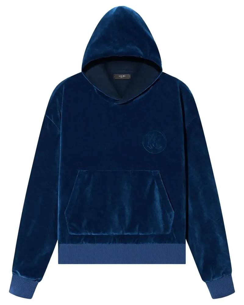 Amiri Hoodie in Samtoptik - Blau Blau