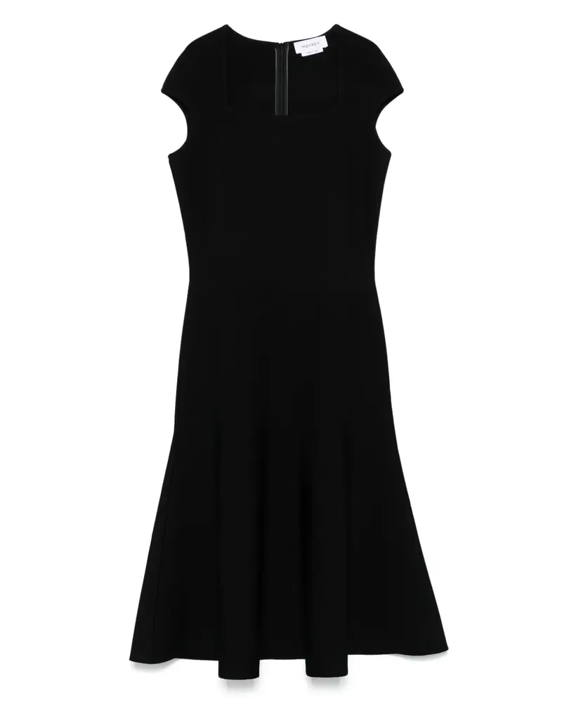 Alexander McQueen Midikleid mit ausgestelltem Saum - Schwarz Schwarz
