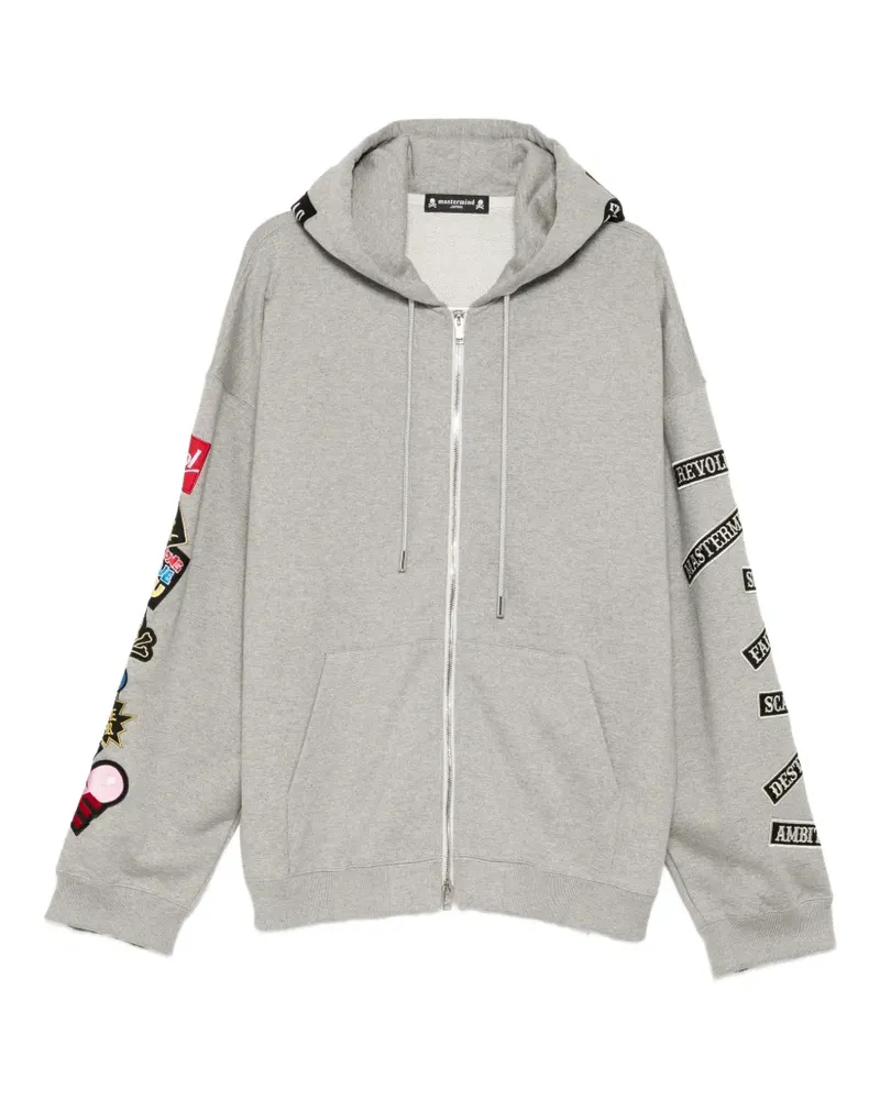Mastermind Japan Hoodie mit Slogan-Patch - Grau Grau