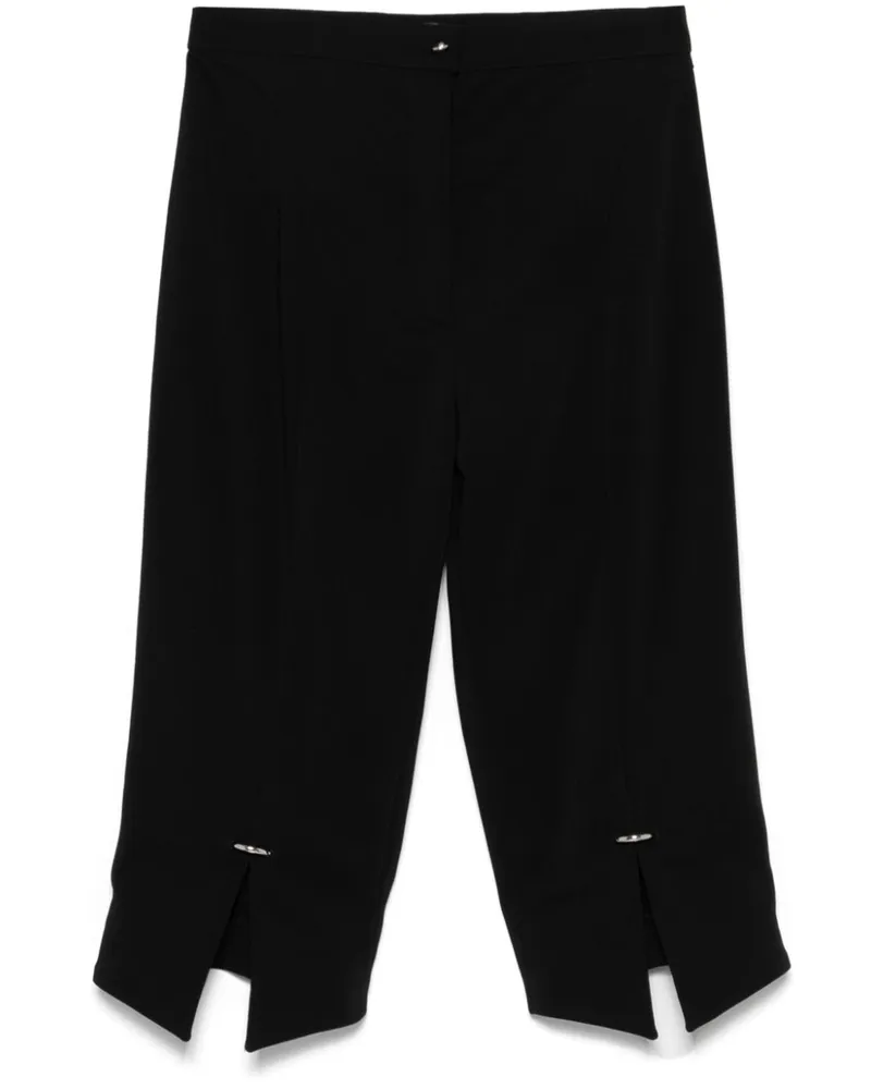 Thierry Mugler Pierced Cropped-Hose - Schwarz Schwarz
