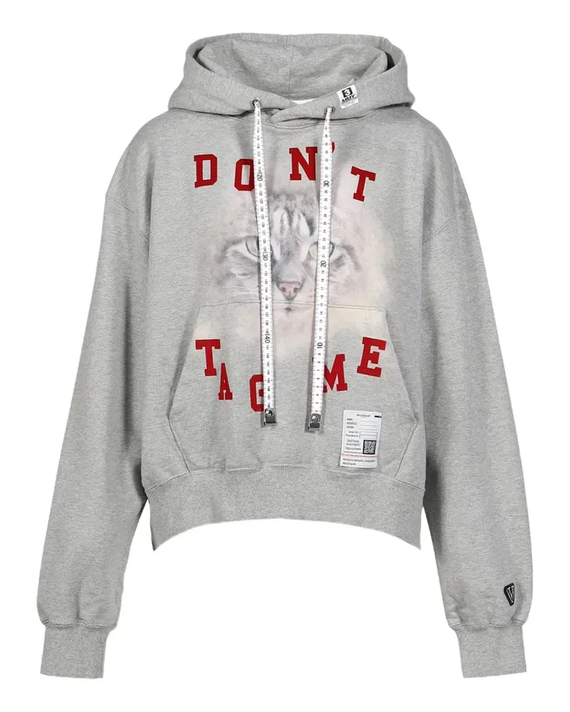 MIHARAYASUHIRO cat-printed hoodie - Grau Grau