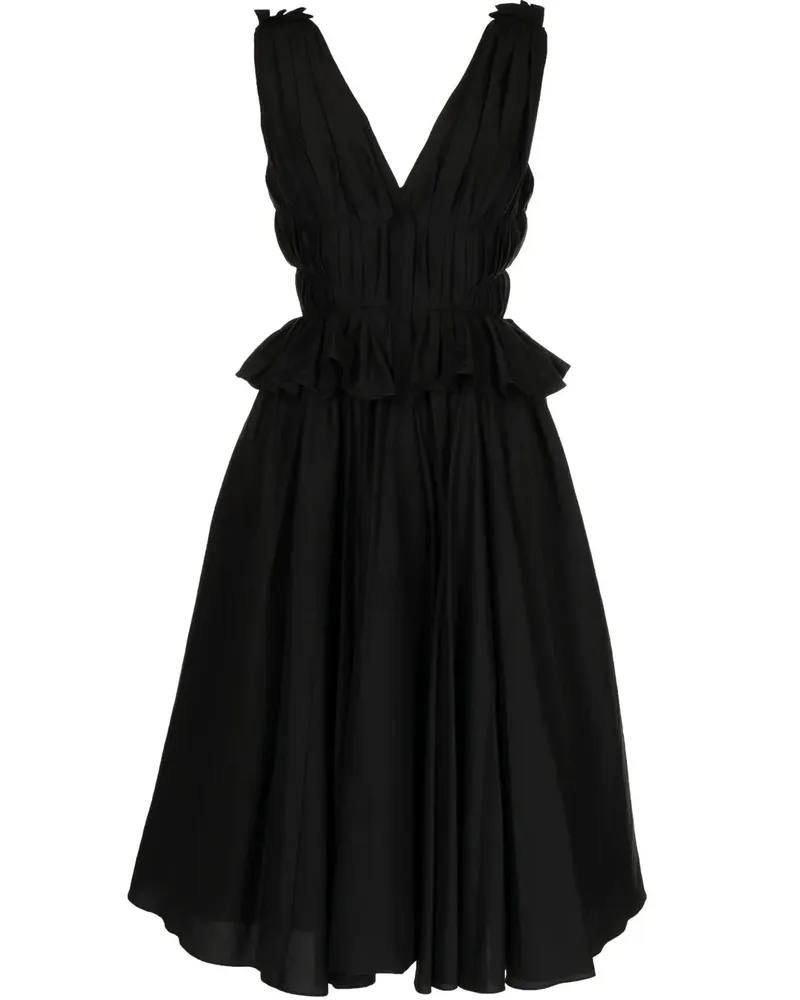 pushBUTTON Midikleid mit V-Ausschnitt - Schwarz Schwarz