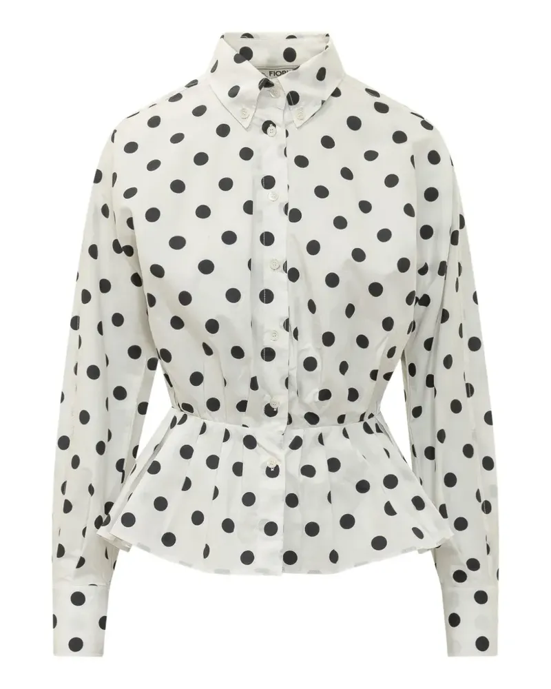 Fiorucci polka-dot peplum shirt - Weiß Weiß