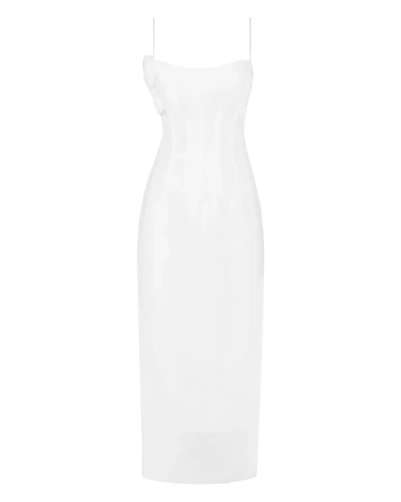 ANOUKI Midikleid mit Corsage - Weiß Weiß