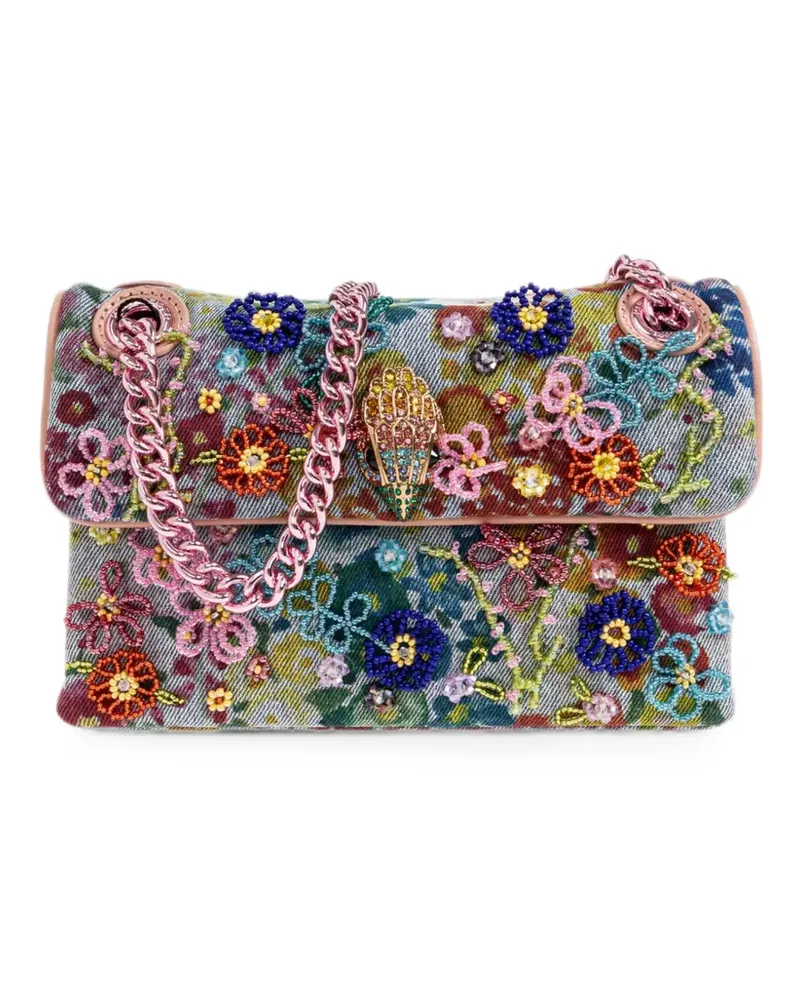 Kurt Geiger Mini Kensington Schultertasche mit Blumenprint - Blau Blau