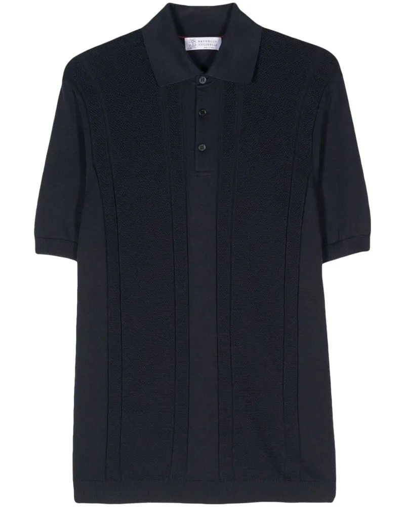 Brunello Cucinelli Gestricktes Poloshirt - Blau Blau