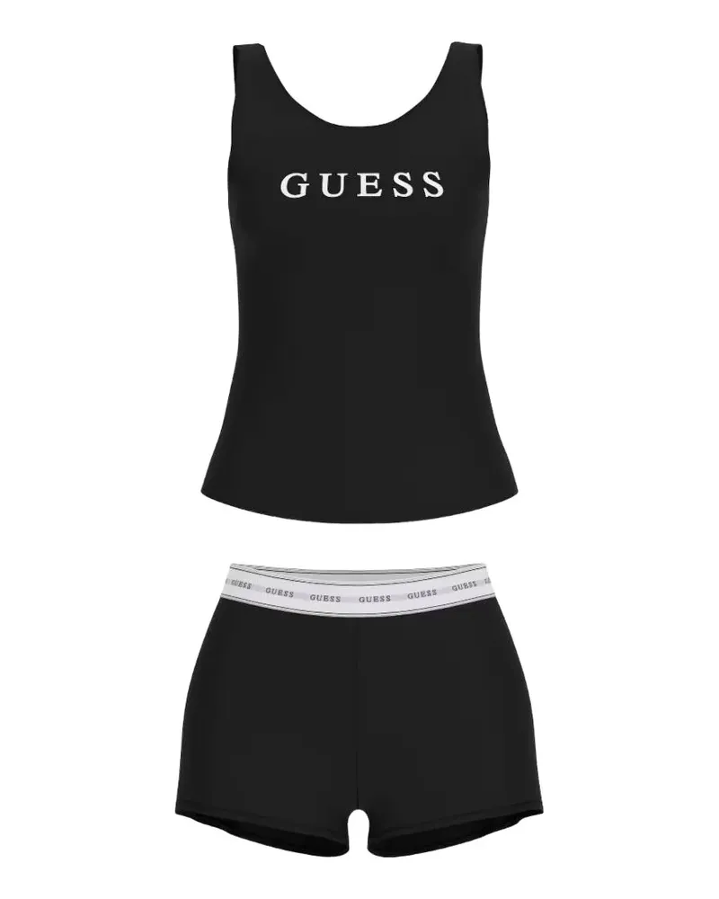 Guess Pyjama mit Logo-Print - Schwarz Schwarz