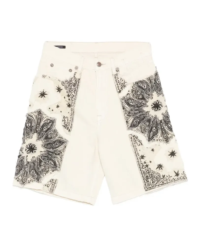 R13 bandana relaxed shorts - Nude Nude