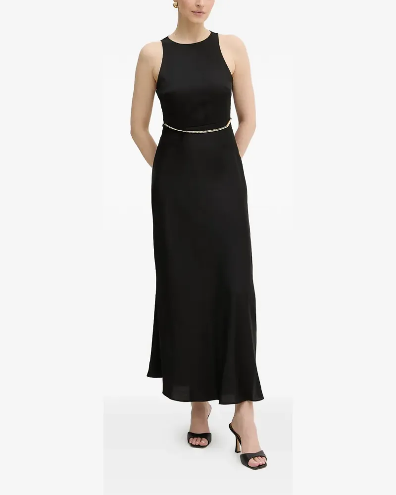 Armani Exchange chain-link side-slit maxi dress - Schwarz Schwarz