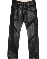 Helmut Lang Straight-Leg-Jeans mit Folien-Print Schwarz