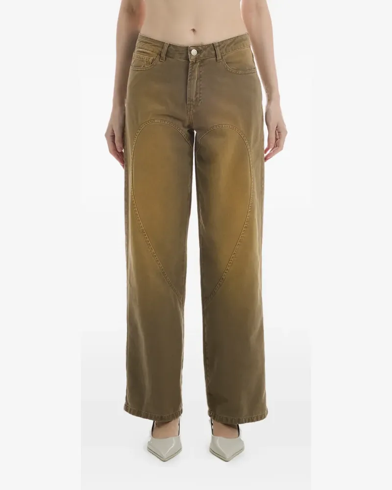 Carne Bollente Love Pants Forever heart-motif topstitched jeans - Braun Braun