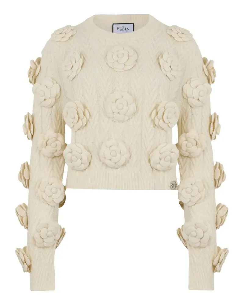 Philipp Plein Rosen mit rundem Ausschnitt - Nude Nude