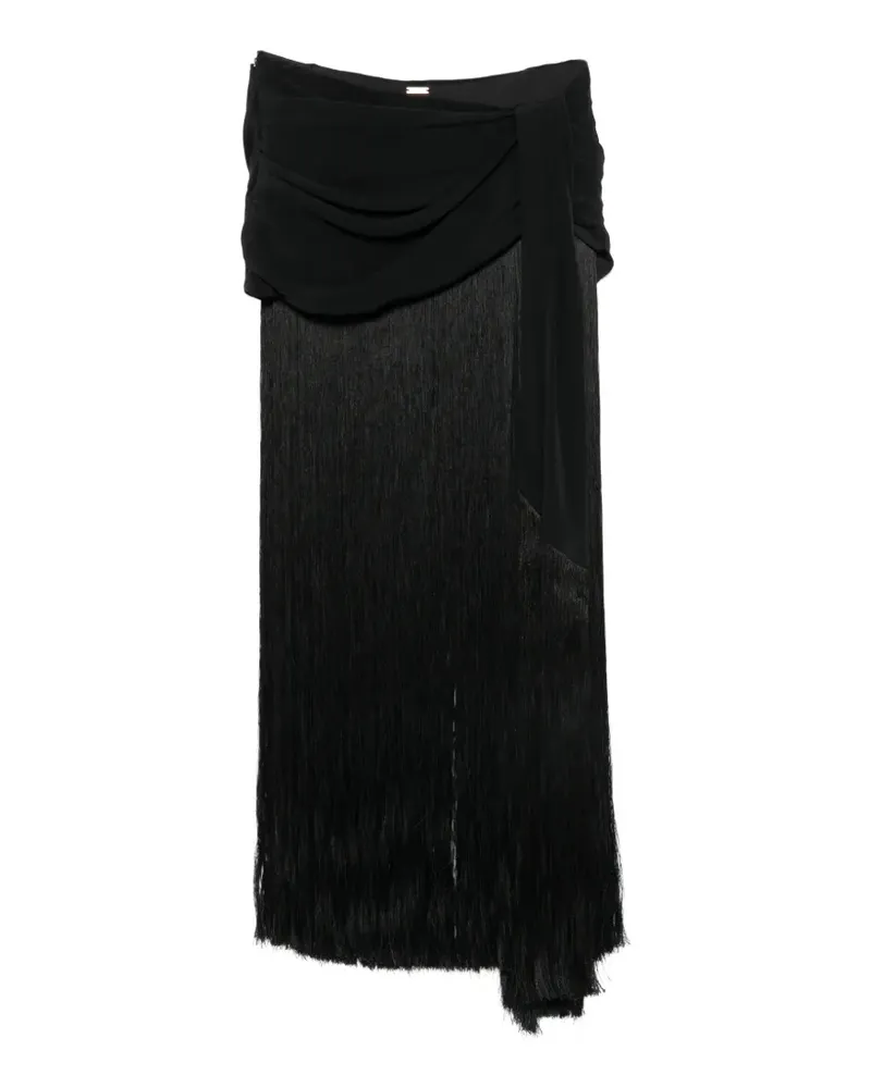 Cult Gaia Saman fringe-trimmed maxi skirt - Schwarz Schwarz