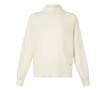 Puffärmel-Pullover mit Perlenverzierung - Nude