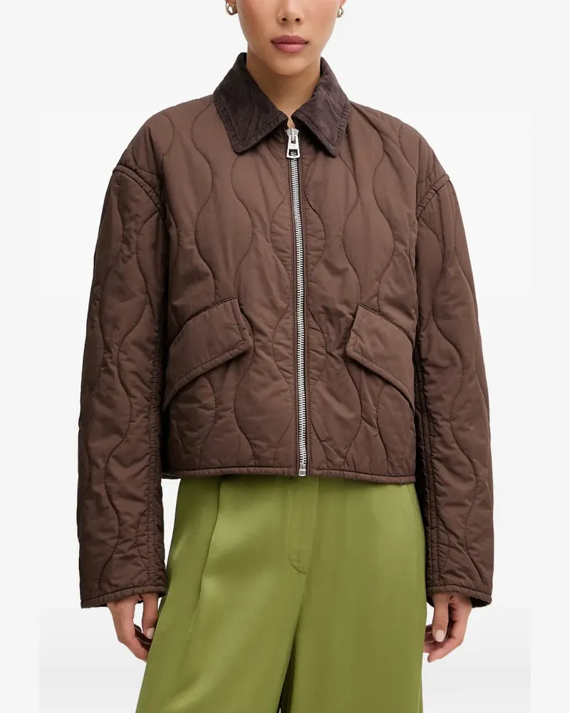 Marc O'Polo quilted corduroy-collar jacket - Braun Braun