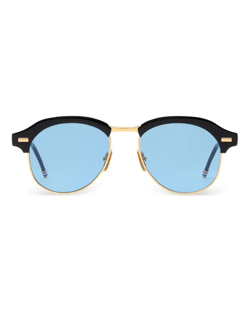 Thom Browne Sonnenbrille mit Brauensteg - Schwarz Schwarz