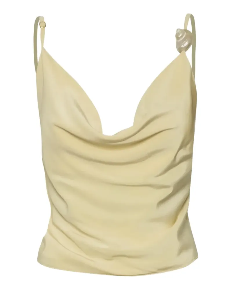Baobab Collection Drapiertes Tanktop mit Muscheldetail - Gelb Gelb