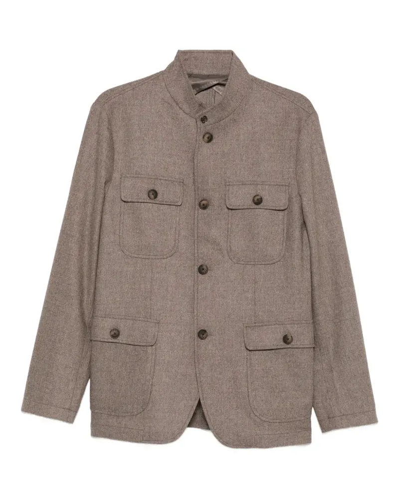 Gran Sasso Stehkragen-Jacke mit Taschen - Braun Braun