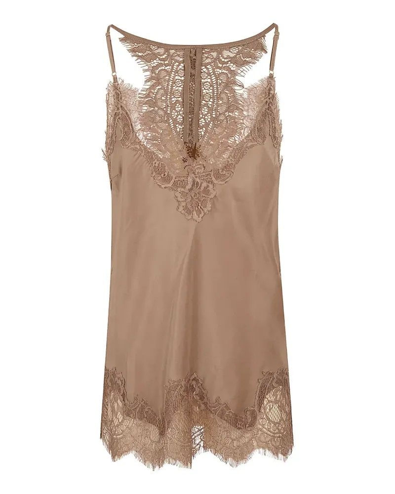 Gold Hawk Clothing lace-trim silk top - Nude Nude