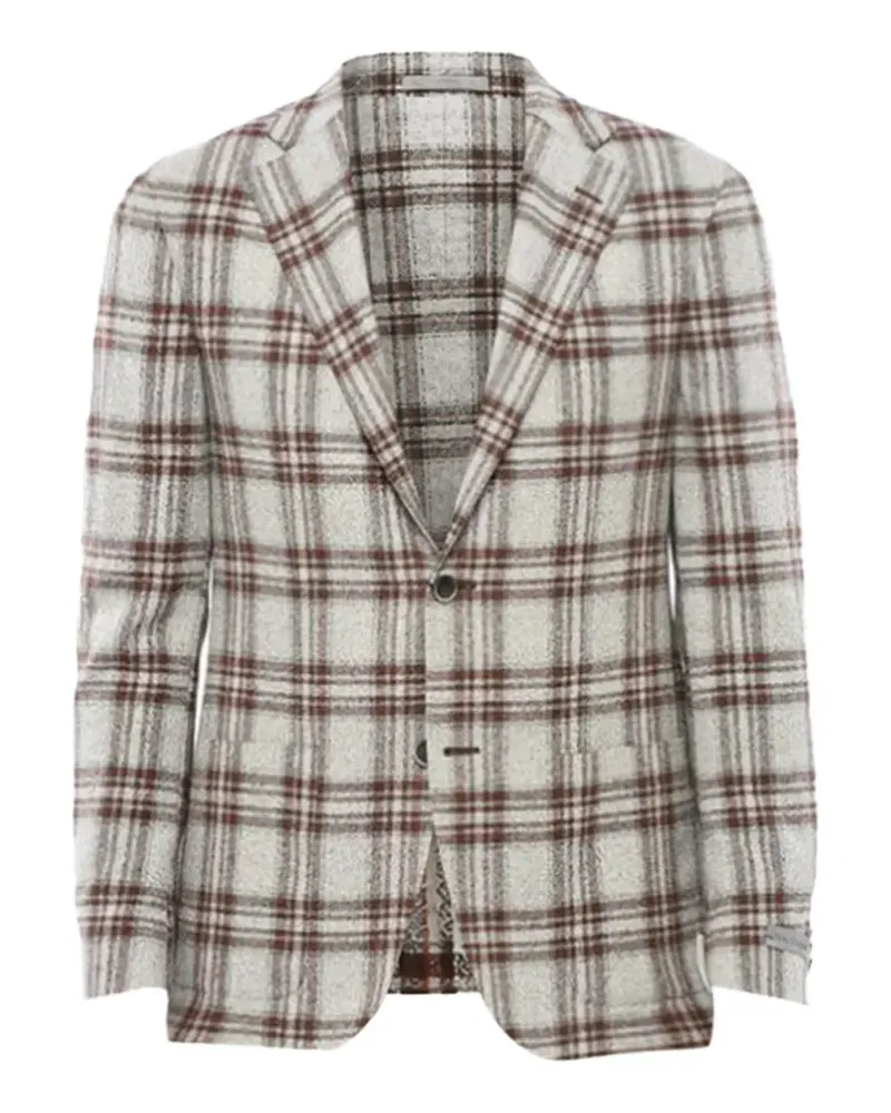 Corneliani checked-pattern single-breasted blazer - Grau Grau