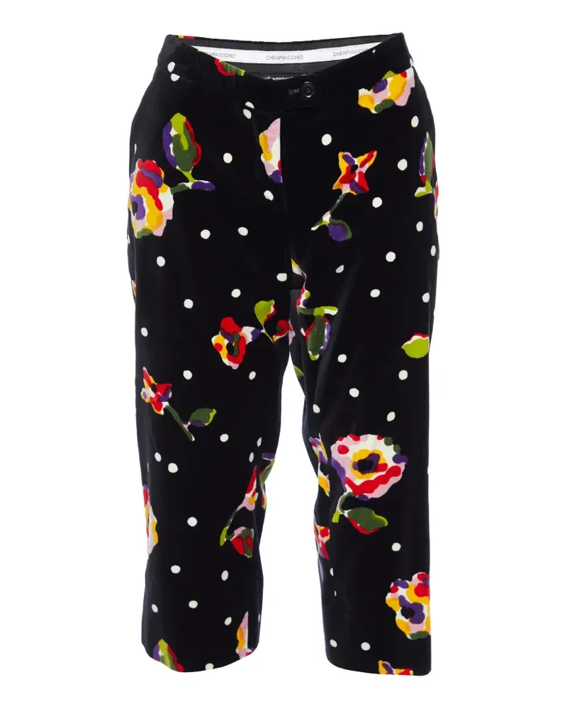Moschino Hose mit Blumenprint - Schwarz Schwarz