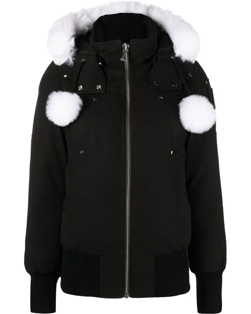Moose Knuckles Daunenjacke mit Kapuze - Schwarz Schwarz