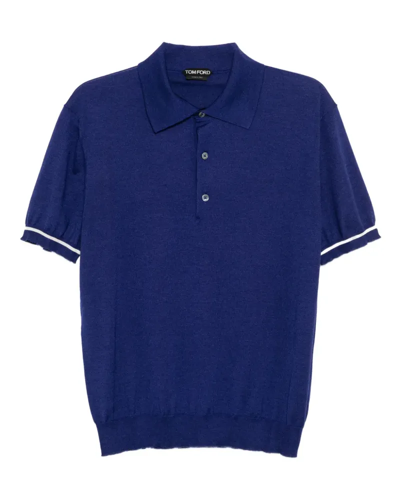 Tom Ford Poloshirt mit kurzen Ärmeln - Blau Blau
