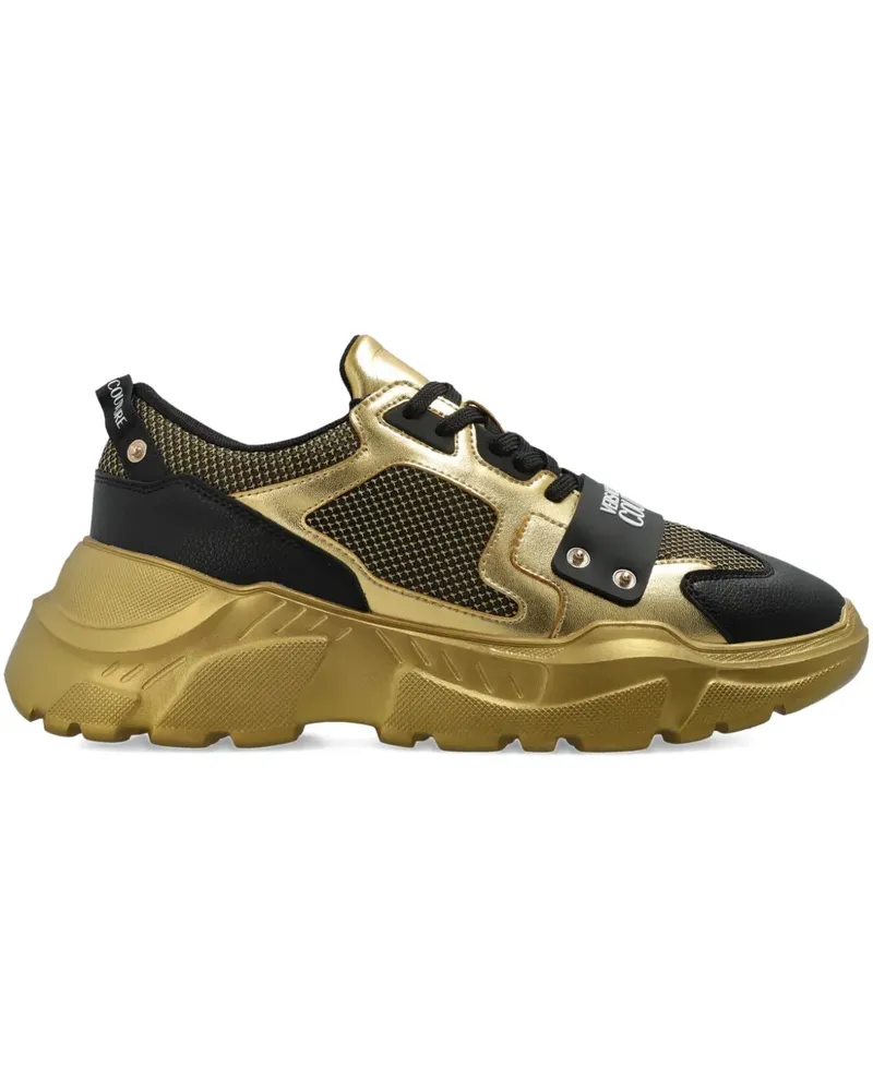 Versace Jeans Sneakers mit Logo-Riemen - Gold Gold