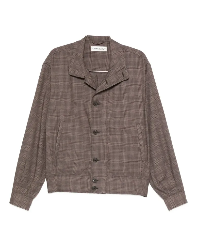 Our Legacy Glen plaid-pattern bomber jacket - Braun Braun
