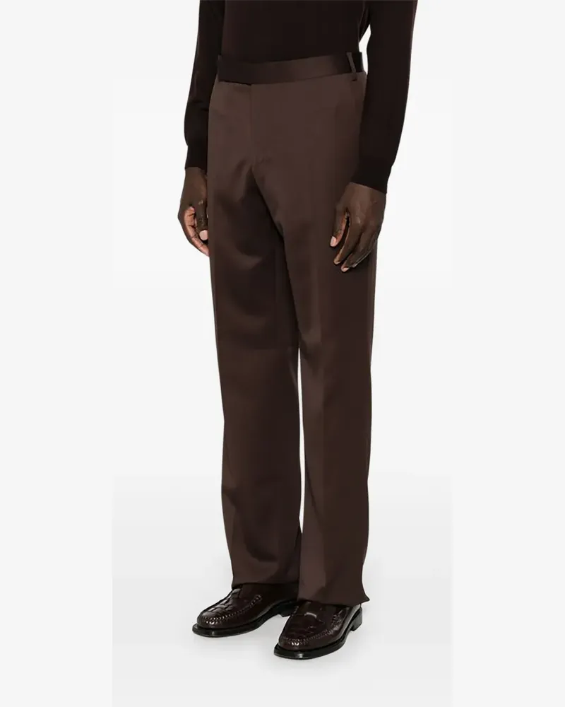 LARDINI Gerade Hose mit Bügelfalten - Braun Braun