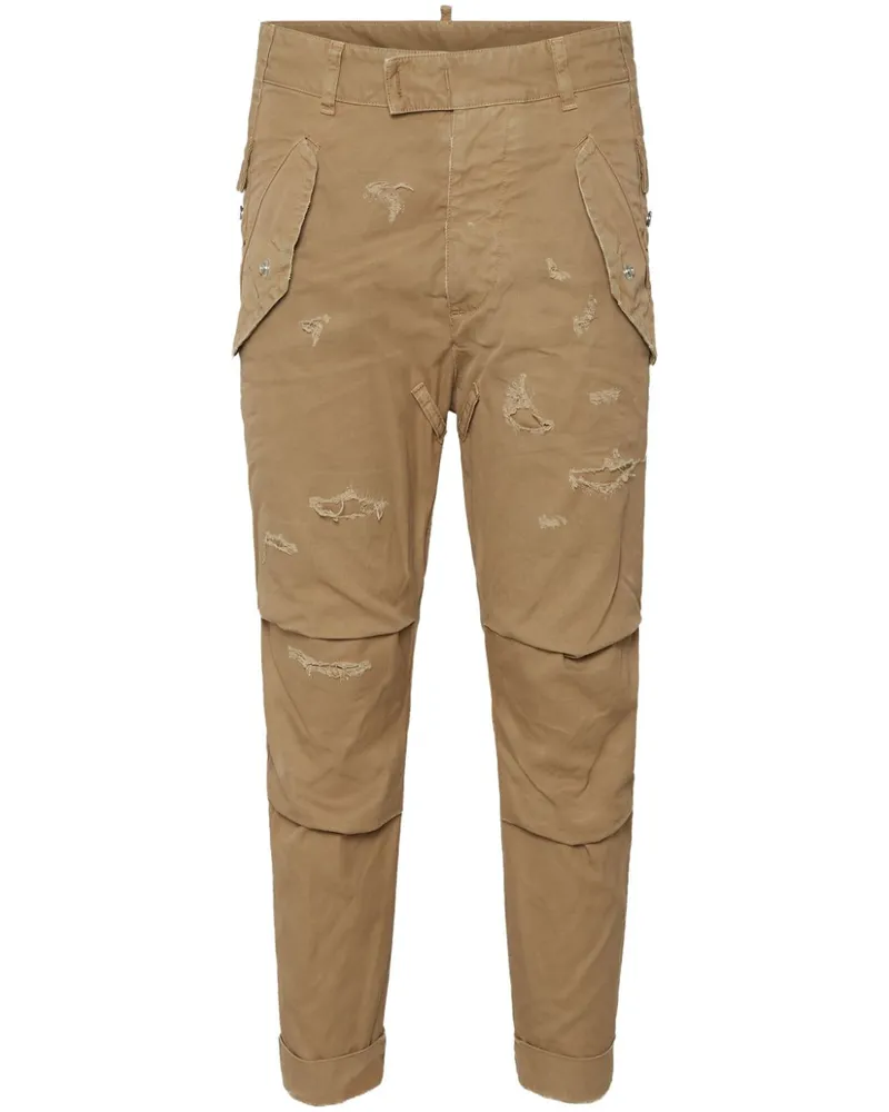 Dsquared2 Gerade Hose im Distressed-Look - Braun Braun