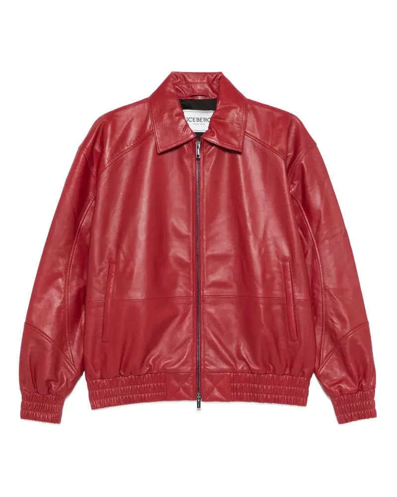 Iceberg zip-up leather jacket - Rot Rot
