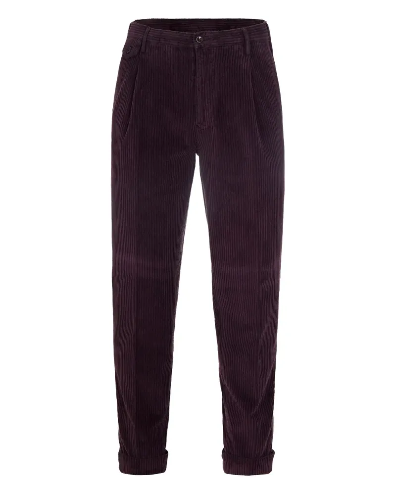 Luigi Bianchi Mantova Cordhose mit Falten - Rot Rot