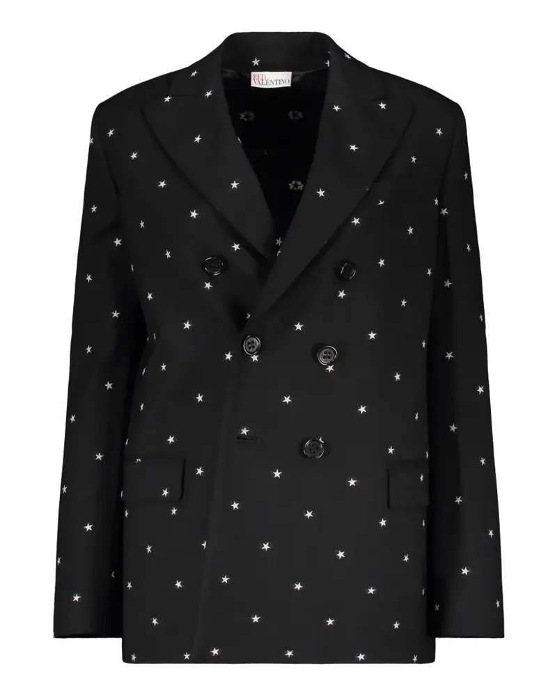 RED Valentino star-print double-breasted blazer - Schwarz Schwarz