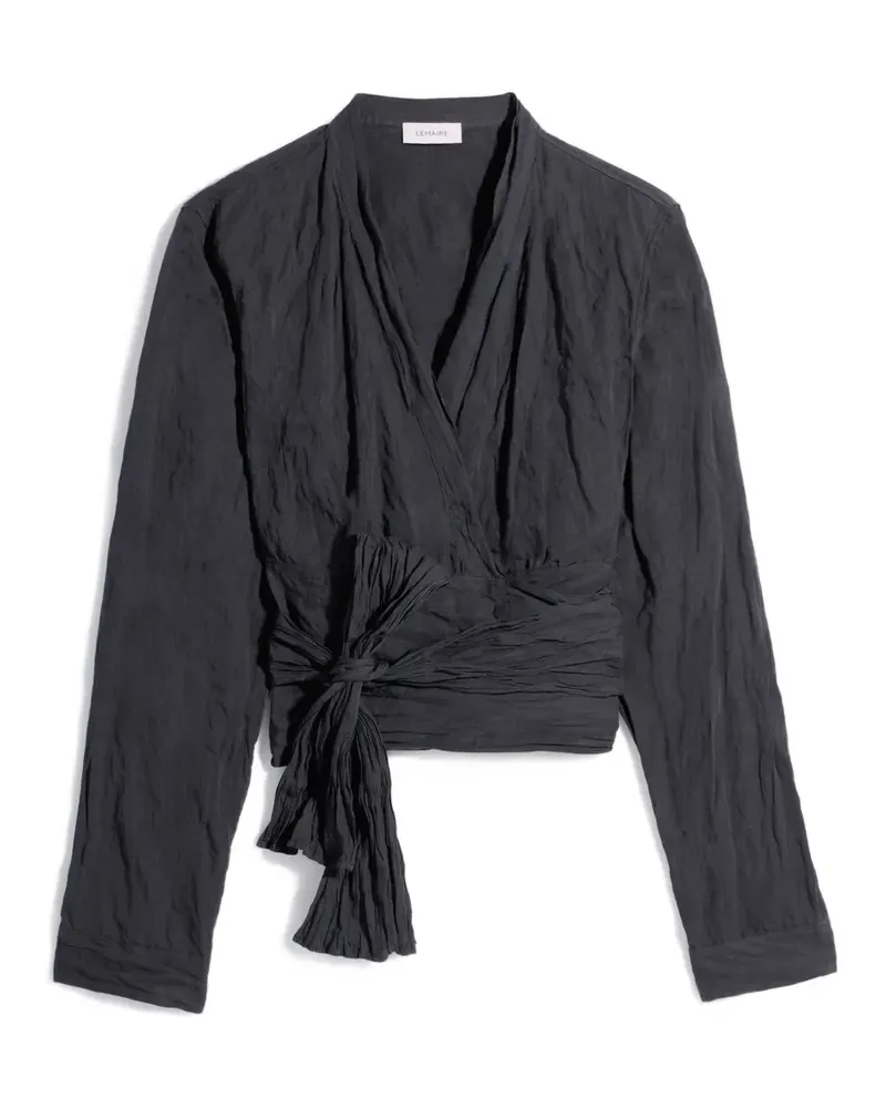 Christophe Lemaire Langarmshirt mit V-Ausschnitt - Schwarz Schwarz